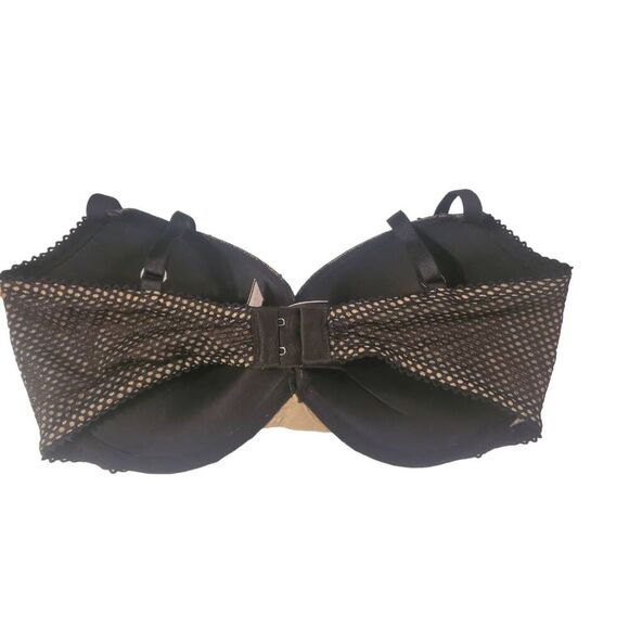 NWT Victoria Secret Very Sexy Push-Up Bra Size 34DD Black Lace Over Nude. - Picture 2 of 6